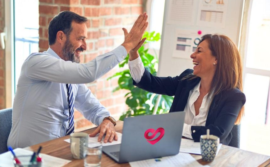 Business professionals collaborating